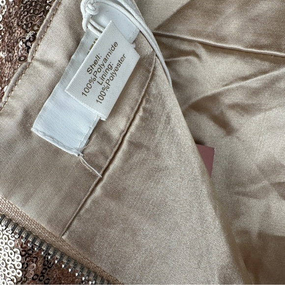 NWT Petite Metallic Gold Embroidered Sequin Midi Skirt with Split | US Size 10 - Picture 7 of 8